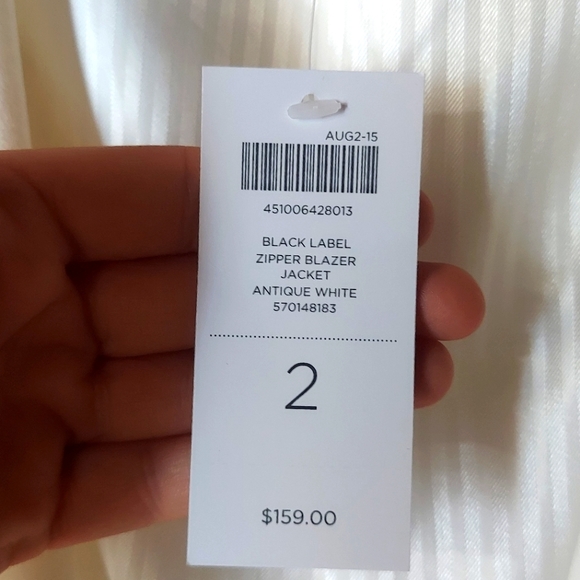 Chico's Black Label Antique White Zipper Blazer Jacket - Picture 5 of 16